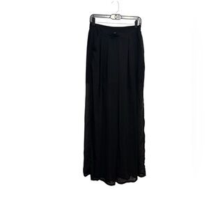Sheer Black Wide Leg Pants for Women